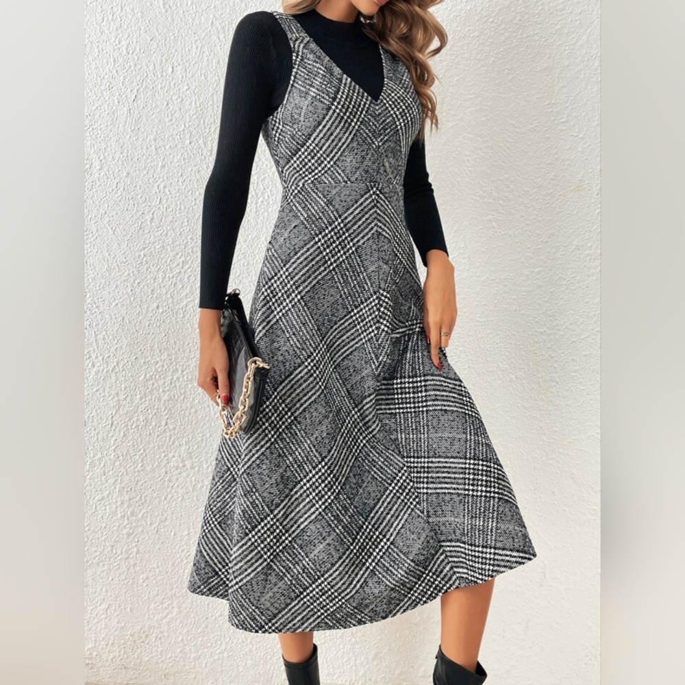 Tweed Plaid Dress